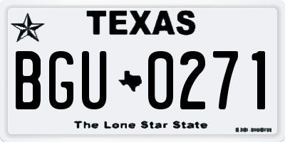 TX license plate BGU0271