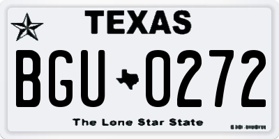 TX license plate BGU0272