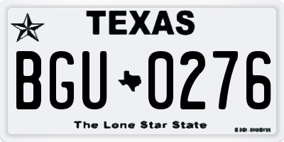 TX license plate BGU0276