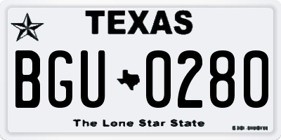 TX license plate BGU0280