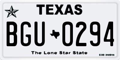 TX license plate BGU0294