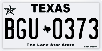 TX license plate BGU0373