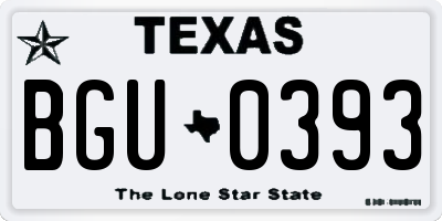 TX license plate BGU0393