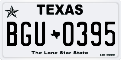 TX license plate BGU0395