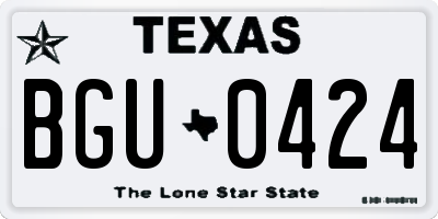 TX license plate BGU0424