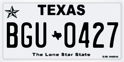 TX license plate BGU0427