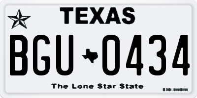 TX license plate BGU0434