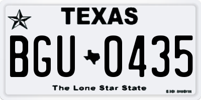 TX license plate BGU0435