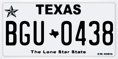 TX license plate BGU0438