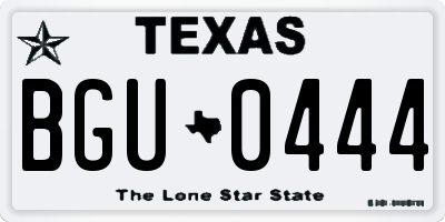 TX license plate BGU0444