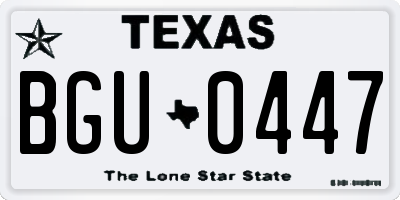 TX license plate BGU0447
