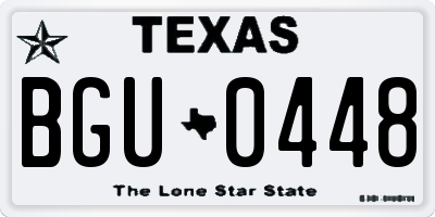 TX license plate BGU0448