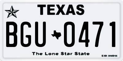 TX license plate BGU0471