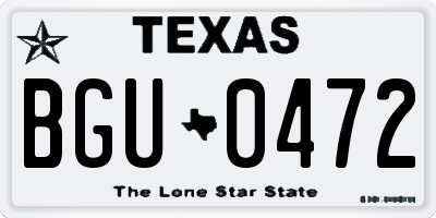 TX license plate BGU0472