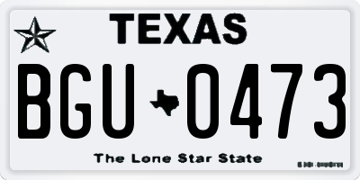 TX license plate BGU0473