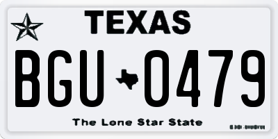TX license plate BGU0479