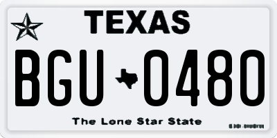 TX license plate BGU0480