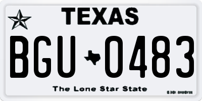 TX license plate BGU0483