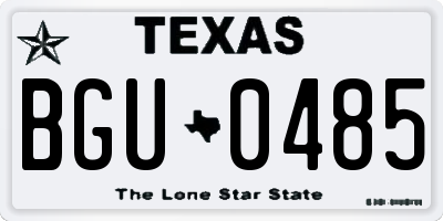 TX license plate BGU0485