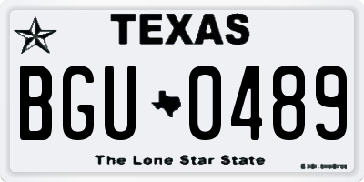 TX license plate BGU0489