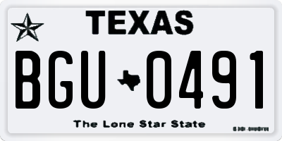 TX license plate BGU0491