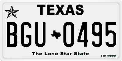 TX license plate BGU0495