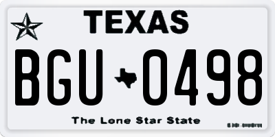 TX license plate BGU0498