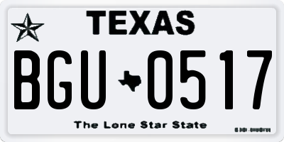 TX license plate BGU0517