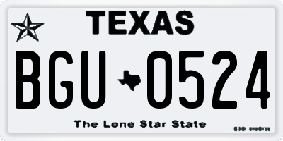 TX license plate BGU0524