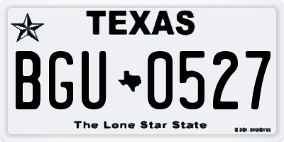 TX license plate BGU0527