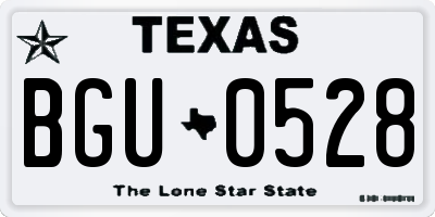 TX license plate BGU0528
