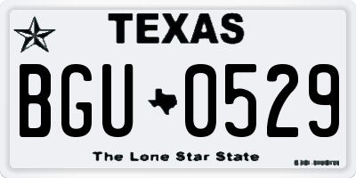 TX license plate BGU0529