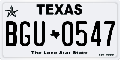 TX license plate BGU0547