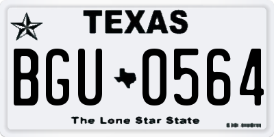 TX license plate BGU0564