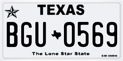 TX license plate BGU0569