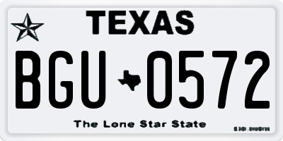 TX license plate BGU0572