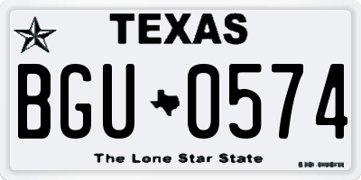 TX license plate BGU0574