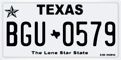 TX license plate BGU0579