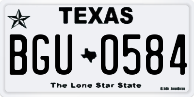 TX license plate BGU0584