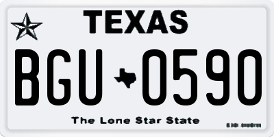TX license plate BGU0590
