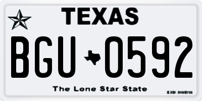 TX license plate BGU0592