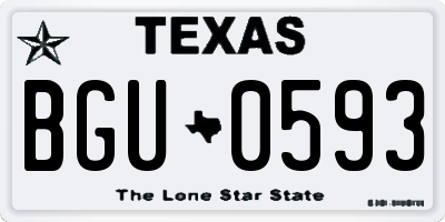 TX license plate BGU0593