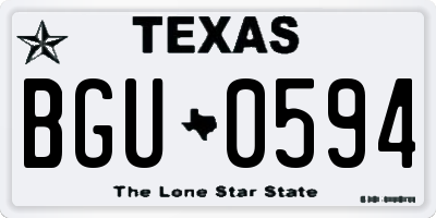TX license plate BGU0594