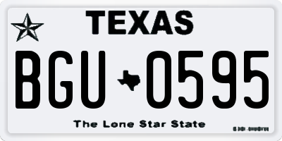 TX license plate BGU0595
