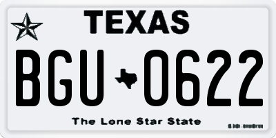 TX license plate BGU0622