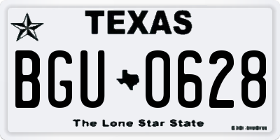 TX license plate BGU0628