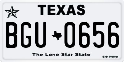 TX license plate BGU0656