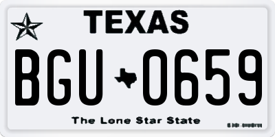 TX license plate BGU0659