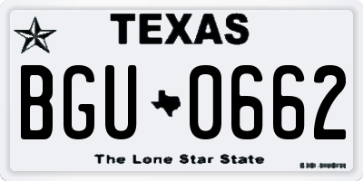TX license plate BGU0662