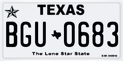 TX license plate BGU0683